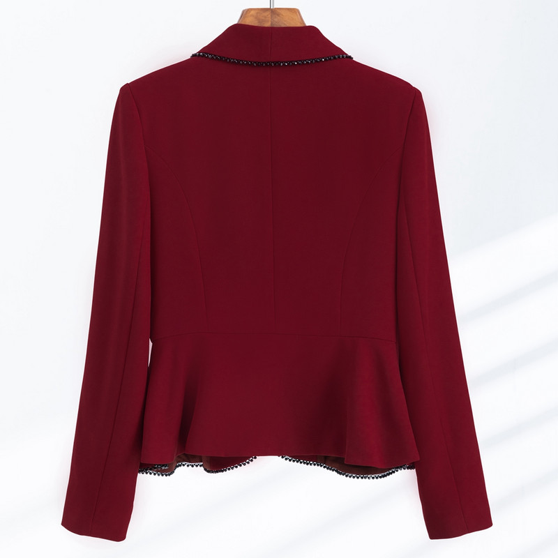 Jope Suurus Kontoriülikonnad Seelik Kandke Kevadvorm Töö Suur äri Naiste pidulik komplektiga 2022. aasta bleiser, sügispunane