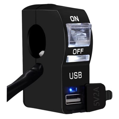 Faruri Motocicletă Comutator Transparent Indicator LED 12V Suport pentru Ghidon Motocicletă Încărcător USB Telefon cu Comutator