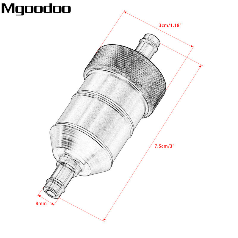 Filtru universal de curățare a filtrului de combustibil pe benzină de 8 mm CNC din aluminiu pentru motocicletă Pit Dirt Bike ATV Quad Filtru de combustibil în linie pentru ulei și gaz