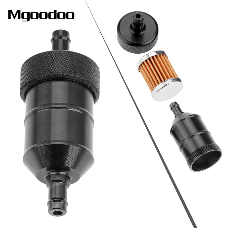Filtru universal de curățare a filtrului de combustibil pe benzină de 8 mm CNC din aluminiu pentru motocicletă Pit Dirt Bike ATV Quad Filtru de combustibil în linie pentru ulei și gaz