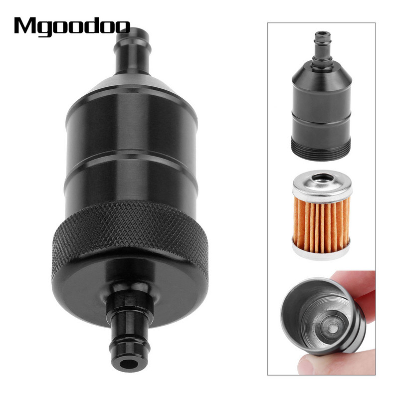 Filtru universal de curățare a filtrului de combustibil pe benzină de 8 mm CNC din aluminiu pentru motocicletă Pit Dirt Bike ATV Quad Filtru de combustibil în linie pentru ulei și gaz