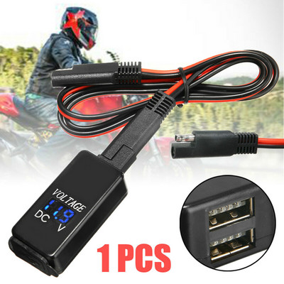 Motocikl SAE na USB kabel Adapter Voltmetar USB punjač Vodootporan Brzo punjenje za telefone GPS tablete Dodaci za motocikle