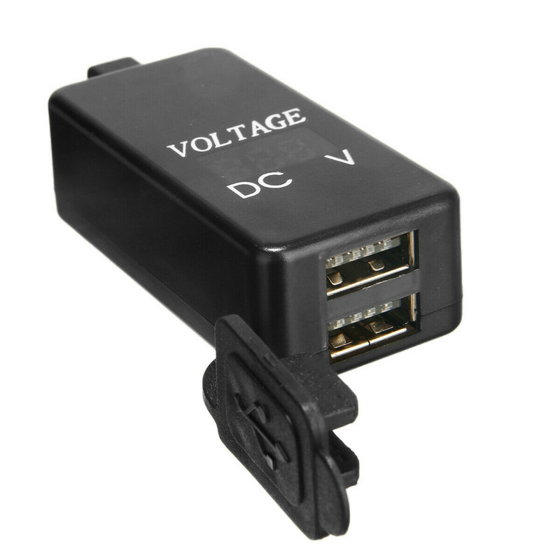 Mootorratta SAE-USB-kaabli adapter Voltmeeter USB-laadija Veekindel kiirlaadimine Telefoni GPS-tahvelarvutitele Mootorratta tarvikud