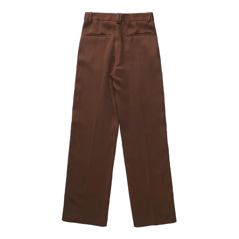 Ženski Vinatge smeđi satenski blejzer odijelo Proljeće 2022. Ženski široki jednobojni blejzeri Odijela Ženski High Street preveliki odgovarajući kompleti