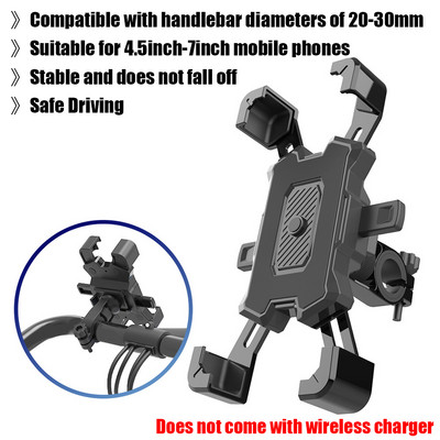 HKGK mobiiltelefoni hoidik Mootorratta juhtmevaba laadimine QC3.0 USB Qi laadijaga GPS-navigatsioonikinnitusklamber Qi juhtmevaba laadija