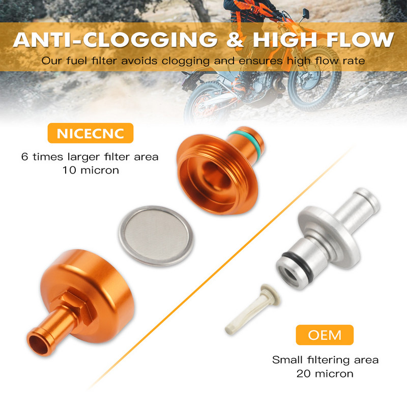 Filtru de combustibil cu deconectare rapidă CNC pentru KTM 250 350 450 500 EXCF XCFW SXF XCF 2012-2022 250 300 EXC XC XCW TPI SIX ZILE 2020-2022