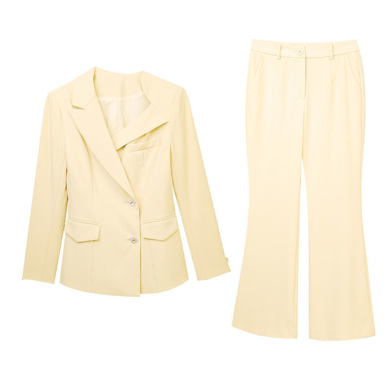 Costum Pantaloni Femei Blazer Birou Jachete Solide Palton Elegant Femeie Set 2 Piese 2022 Tinuta Subtire Cu Curea Pantaloni Talie Inalta J59