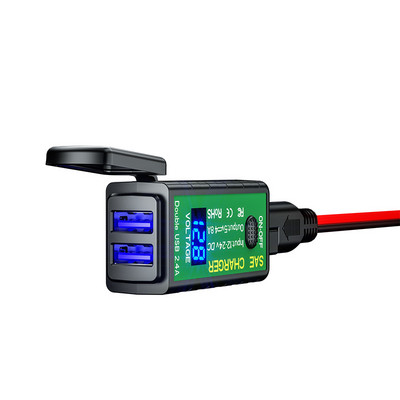 3.1A/4.8A TYPE-C Φορτιστής USB μοτοσικλέτας SAE σε USB Type-C Διακόπτης ενεργοποίησης/απενεργοποίησης βολτόμετρου Αδιάβροχες μοτοσικλέτες γρήγορης αποσύνδεσης