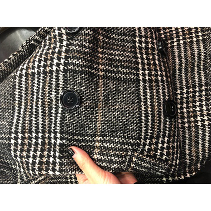 Costum în carouri la modă Set două piese pentru femei, primăvară, toamnă, serviciu de birou, cu mâneci lungi, jachetă ocazională, pantaloni scurți, îmbrăcăminte exterioară, fustă