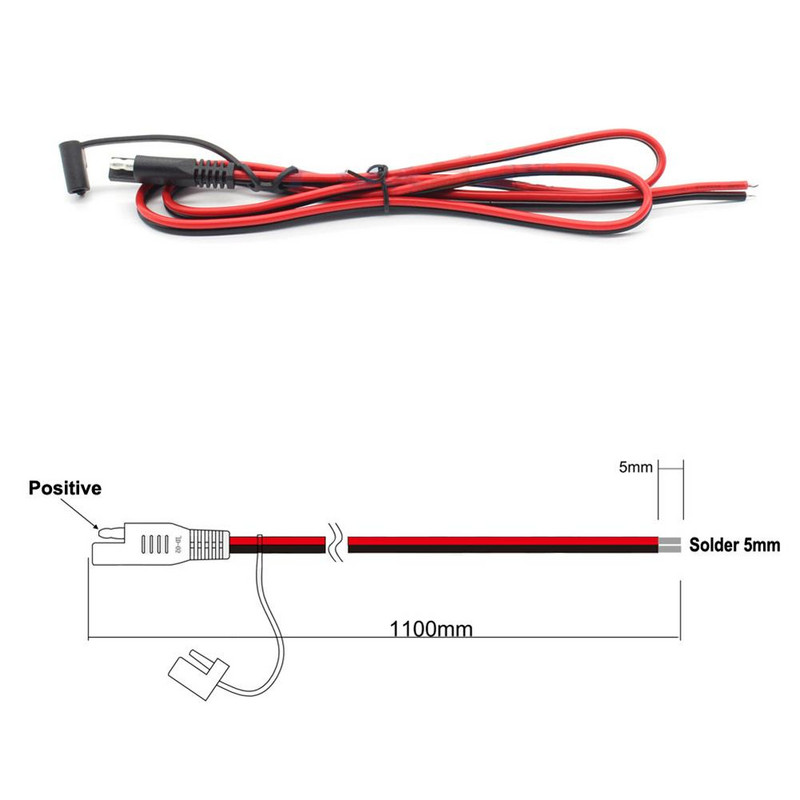 Mootorratta Sae pistik toitepistik 110 cm auto pikenduskaabel akulaadijad kiirühendus juhe laadija spetsiaalne kaabel