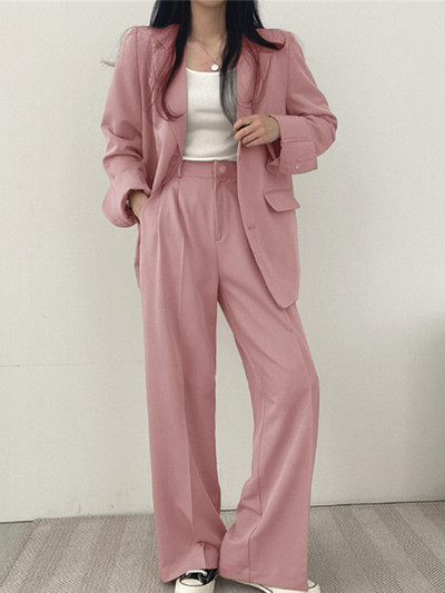 Aelegantmis Proljeće Jesen Dvodijelni blejzer setovi za žene Ležerni blejzeri Jakna Set hlača Korejska modna uredska odjeća Ženska odjeća
