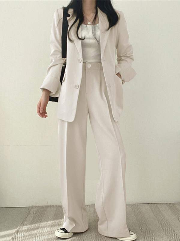 Aelegantmis Proljeće Jesen Dvodijelni blejzer setovi za žene Ležerni blejzeri Jakna Set hlača Korejska modna uredska odjeća Ženska odjeća