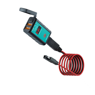 QC3.0 12V USB Încărcător pentru motociclete Încărcător rapid întrerupător impermeabil cu voltmetru Fișă SAE la priza USB tip C Accesorii pentru moto