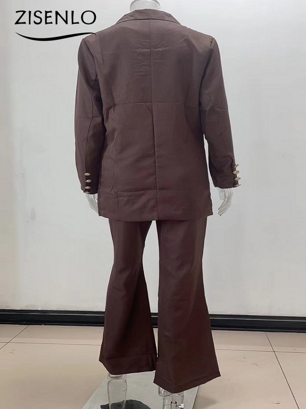 Φθινόπωρο 2022 Νέο μονόχρωμο casual κοστούμι μόδας Φαρδύ παντελόνι σετ δύο τεμαχίων Γυναικεία κοστούμια μπλέιζερ Γυναικεία σετ ρούχων 2 τεμαχίων