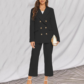 CRLAYDK 2 τεμαχίων Κομψά Παντελόνια Σετ για Γυναικεία Παντελόνια Μακρυμάνικο Blazer Casual Luxury Σακάκια Γυναικεία ρούχα γραφείου