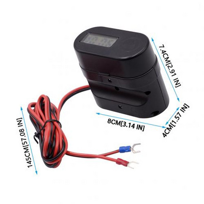 Motocicletă 12V Dual USB Încărcător rapid Ghidon Suport oglindă retrovizoare Voltmetru pentru brichetă Ceas digital pentru smartphone