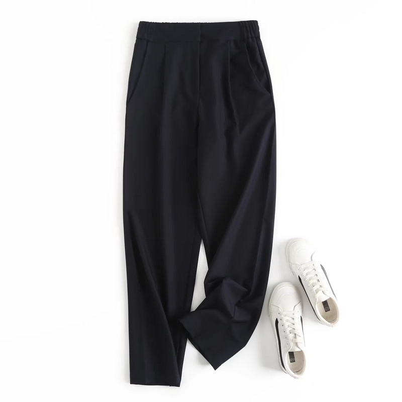 Maxdutti Blazere Femei Jachete În stil Anglia Office Lady Pantaloni Costum Femei Pantaloni Drepți Moda Simplu Solid Lână Seturi Femei