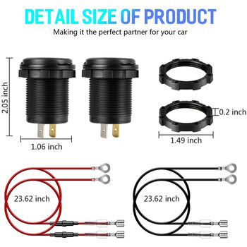 Ursuniot 36W Dual USB QC3.0 зарядно за кола 12V мотоциклет USB изход Захранващ контакт за бързо зареждане с цветен цифров волтметър