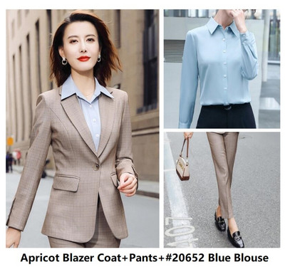 Kvaliteetsest riidest naiste pidulikud ülikonnad Professionaalsed OL Stiilid Bleiserid Sügistalvised Naiste pükste komplekt Püksteülikonnad Roosa