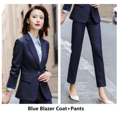 Kvaliteetsest riidest naiste pidulikud ülikonnad Professionaalsed OL Stiilid Bleiserid Sügistalvised Naiste pükste komplekt Püksteülikonnad Roosa