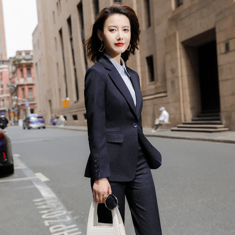 Kvaliteetsest riidest naiste pidulikud ülikonnad Professionaalsed OL Stiilid Bleiserid Sügistalvised Naiste pükste komplekt Püksteülikonnad Roosa