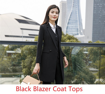 Υψηλής ποιότητας ύφασμα 2018 Φθινόπωρο Χειμώνας Γυναικεία σακάκια Κοστούμια Ομοιόμορφα σχέδια Γυναικείες φόρμες γραφείου για επιχειρήσεις με μακρύ αντιανεμικό