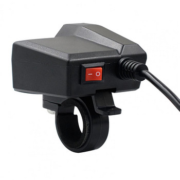 Πολυλειτουργικός προσαρμογέας κινητού τηλεφώνου διπλού USB με βολτόμετρο σιλικόνης ABS Πλαστική φόρτιση μοτοσυκλέτας