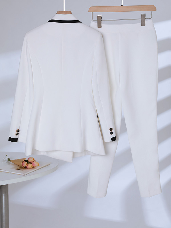 Λευκό Πράσινο Γυναικείο Φθινοπωρινό χειμερινό παντελόνι Γυναικείο Γυναικείο Επίσημο Επαγγελματικό Ρούχο 2 τεμαχίων Σακάκι και παντελόνι