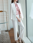 2022. Elegantni ženski kompleti sakoa Gumbi Bijela odijela s hlačama Moda Profesionalna odjeća za zabave Uredska poslovna odjeća Dvodijelni proljetni