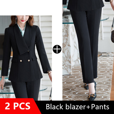 2022. Elegantni ženski kompleti sakoa Gumbi Bijela odijela s hlačama Moda Profesionalna odjeća za zabave Uredska poslovna odjeća Dvodijelni proljetni