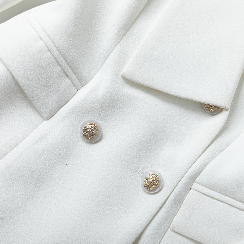 2022. Elegantni ženski kompleti sakoa Gumbi Bijela odijela s hlačama Moda Profesionalna odjeća za zabave Uredska poslovna odjeća Dvodijelni proljetni