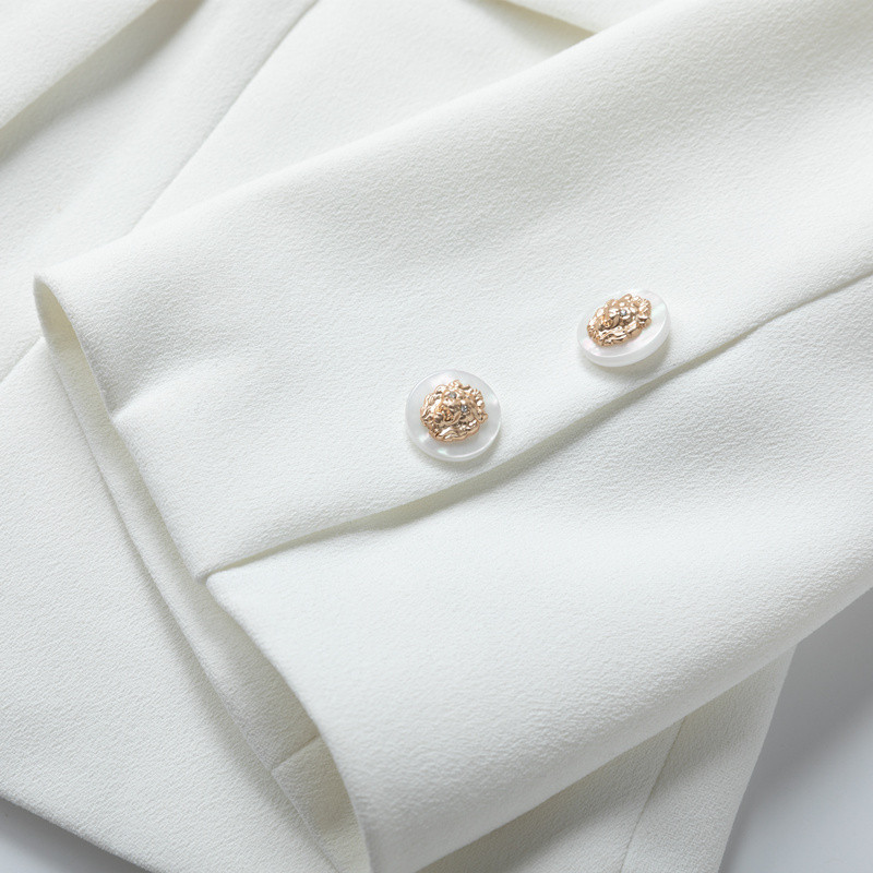 2022. Elegantni ženski kompleti sakoa Gumbi Bijela odijela s hlačama Moda Profesionalna odjeća za zabave Uredska poslovna odjeća Dvodijelni proljetni