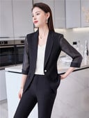 Κοστούμια γραφείου Γυναικεία Λευκά Μαύρα Σετ 2 τεμ.