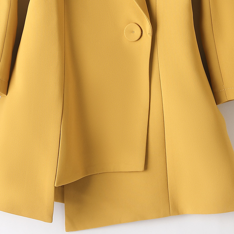 Dushi Raznobojne ženske jakne sakoi Novo 2021. Proljetno uredsko odijelo s polurukavima Tanak nepravilan kaput Fromal Jednobojna gornja odjeća Chic Topovi