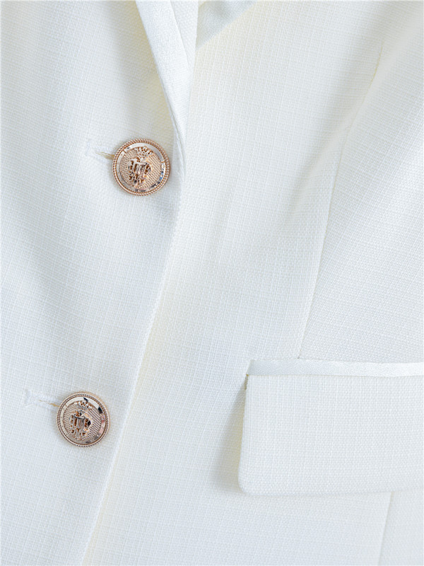 Μπλέιζερ Παντελόνι Σετ δύο τεμαχίων Γυναικείο Γυναικείο Κοστούμι Γυναικείο Κοστούμι Λευκό Ροζ Επαγγελματικό Σφίξ Μπλέιζερ και Παντελόνι Επίσημο κοστούμι