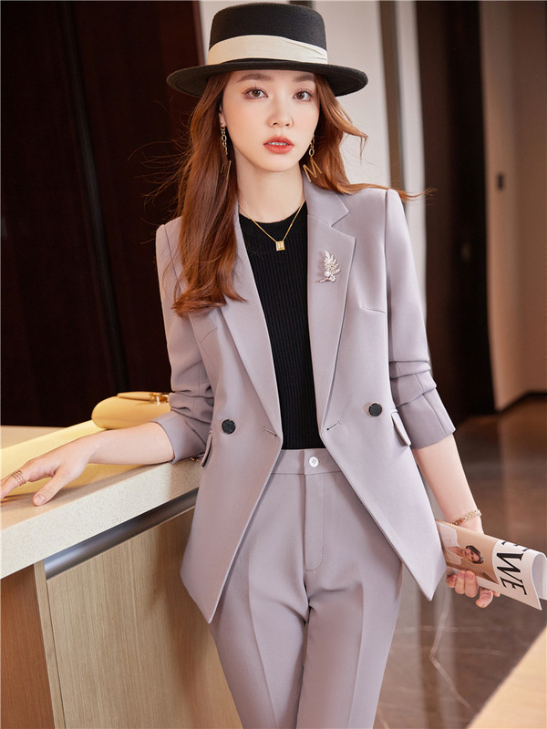 Set de costume profesionale cu pantaloni pentru femei 2022, toamnă și iarnă, ocazional, de înaltă calitate, pantaloni blazer subțiri, verzi, din două piese