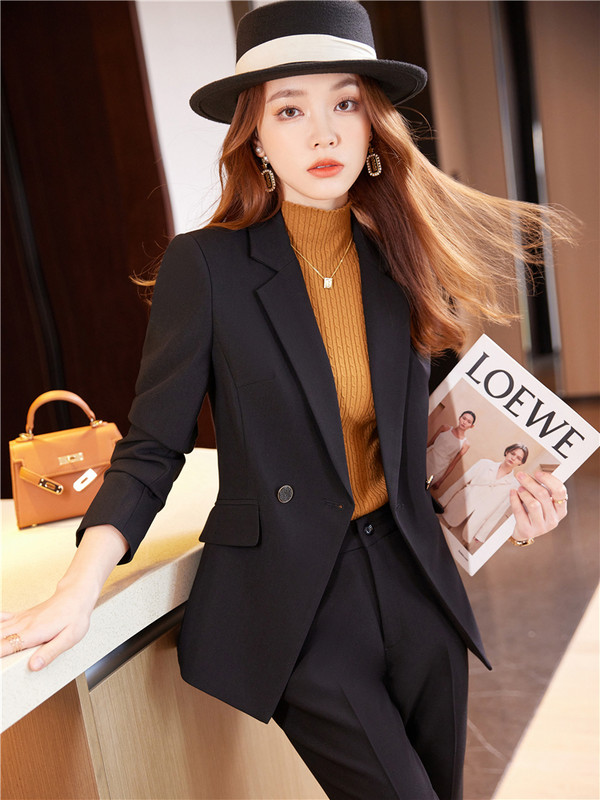 Set de costume profesionale cu pantaloni pentru femei 2022, toamnă și iarnă, ocazional, de înaltă calitate, pantaloni blazer subțiri, verzi, din două piese