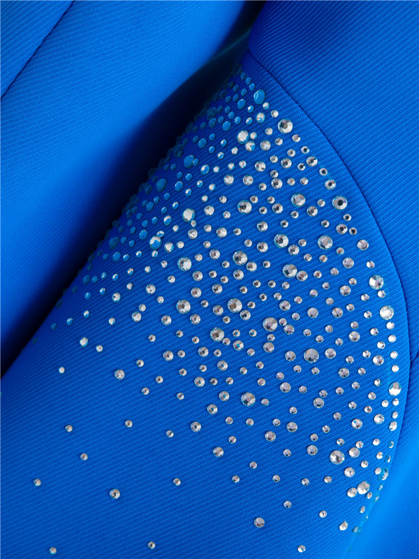 Γυναικείο Σετ μπλέιζερ Diamond Fashion Κοστούμι γραφείου Παντελόνι Απλό μονόχρωμο γιακά μακρυμάνικο μπουφάν + παντελόνι 2 τεμάχια σετ στολή