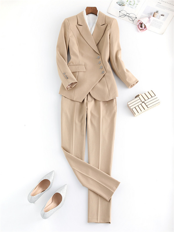 Γυναικείο επαγγελματικό κοστούμι Φθινόπωρο 2022 Office Wear Γυναικείο Σετ 2 τεμαχίων Επίσημα Κομψά σετ κοστούμια παντελονιών Blazer