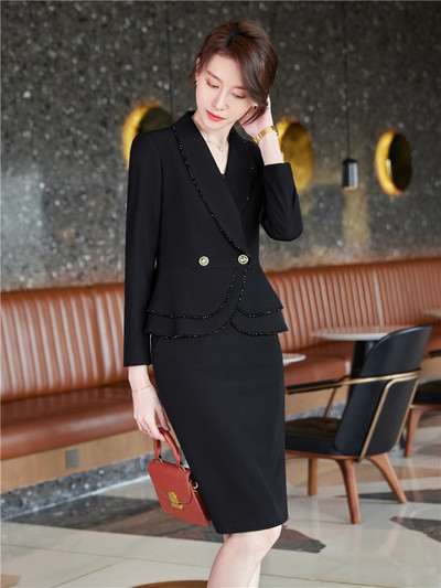 Naiste pükskostüüm Sügis 2022 Kontori naiste elegantsed bleiseriga püksid, 2 osa komplekti Naiste veinipunase jakiga pükskostüümid