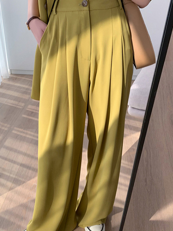 Formal femeie birou haine set două piese de vară șic ocazional largi business blazer pantaloni costum femei moda coreeană pantaloni costum