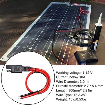 30 см 20 A SAE свързващ проводник за бързо изключване на меден кабел SAE захранващ проводник с водоустойчив капак за соларен панел