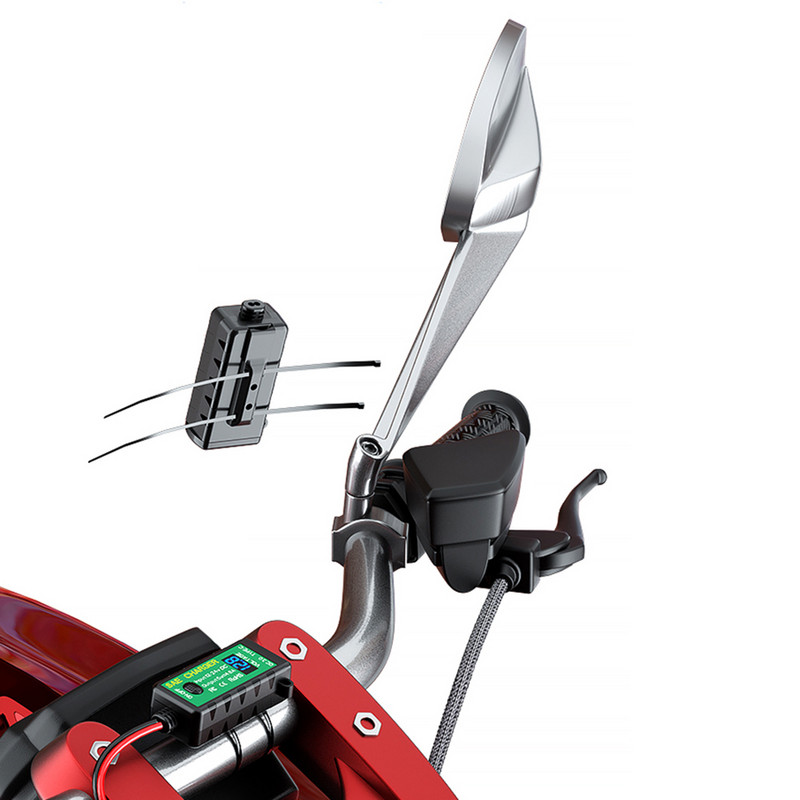 Adaptor de încărcare rapidă 12V SAE la USB dublu pentru telefon Încărcător USB pentru motociclete cu comutator pornit/oprit voltmetru 3.1A/4.8A TIP-C