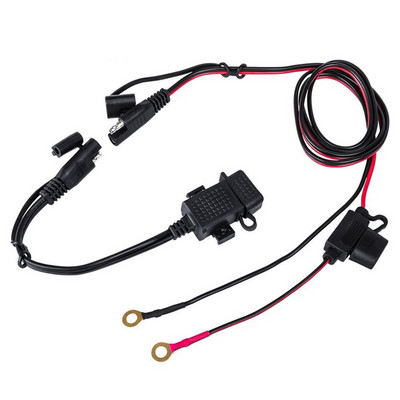 Mootorratta veekindel SAE-USB-kaabli adapter USB-laadija 2.1A kiirlaadimine telefoni GPS-tahvelarvuti jaoks Mootorratta tarvikud