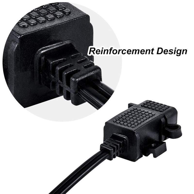 Mootorratta veekindel SAE-USB-kaabli adapter USB-laadija 2.1A kiirlaadimine telefoni GPS-tahvelarvuti jaoks Mootorratta tarvikud