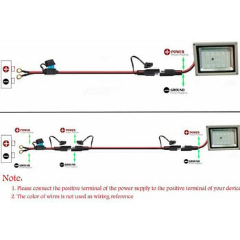 16AWG Ακροδέκτης δακτυλίου 2 ακίδων SAE to O Ring Connectors Προέκταση καλωδίου σύνδεσης για φορτιστή/συντηρητή μπαταρίας 0,6M