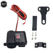 Afișaj digital Încărcător pentru ghidon pentru motociclete Port USB dublu Priză pentru brichetă 5V 2.1A Adaptor Sursă de alimentare Încărcare rapidă
