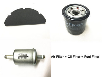 Маслен филтър + Въздушен филтър + Горивен филтър / Комплект филтри за Benelli BN600 TNT600 Stels 600 Keeway RK6 / BN TNT 600