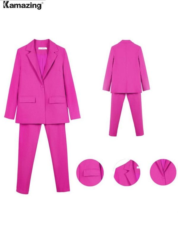 Ženska odijela s hlačama OL 2-dijelni set za žene, uniforma za poslovne intervjue, sako i pencil hlače, uredsko odijelo