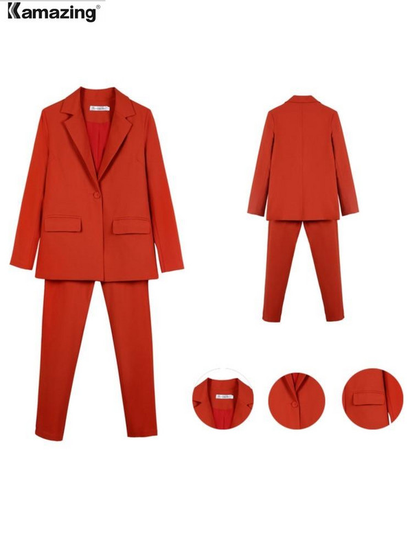 Ženska odijela s hlačama OL 2-dijelni set za žene, uniforma za poslovne intervjue, sako i pencil hlače, uredsko odijelo